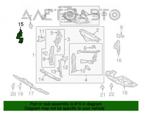 Radiator deflector right Lexus RX350 RX450h 10-12 dorest