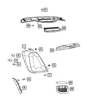 Reflector side rear right Fiat 500 12-19