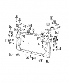 Radiator bracket upper right Jeep Cherokee KL 19-22 plastic