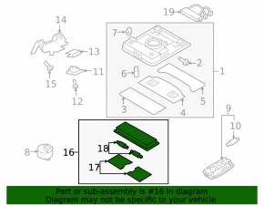 Ceiling light rear VW Tiguan 09-17 beige