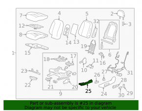 Black driver's seat runner cover, left, Chevrolet Equinox 18-24