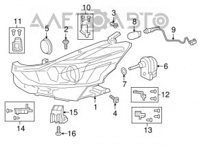 Headlight corrector left Lexus ES300h ES350 13-15 prerest