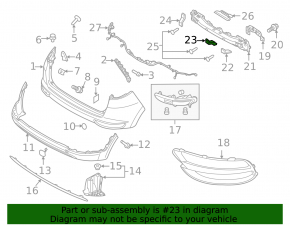 Lower center rear bumper mount on the Kia Sportage 20-22