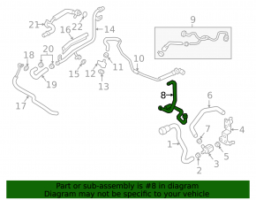Cooling system hose for Audi A4 B9 17-18 2.0, manual transmission