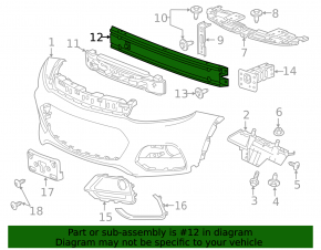Front bumper reinforcement upper Chevrolet Trax 15-22