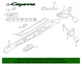 Emblem inscription Cayenne trunk door Porsche Cayenne 24-26 silver