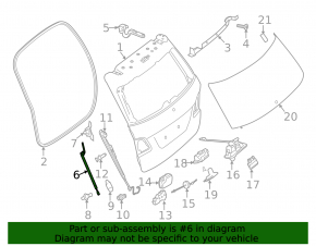Right tailgate shock absorber Mercedes W166 ML/GLE 12-19