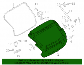 Naked tailgate for Ford Focus mk3 11-14 pre-rest 5d