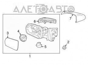 Left side mirror assembly for Ford Edge 15-18 3-pin