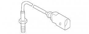 Exhaust gas temperature sensor VW Jetta 11-18 USA 2.0 TDI front particulate filter, melted plug