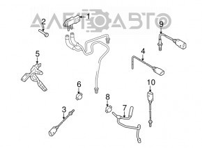 Exhaust gas temperature sensor VW Jetta 11-18 USA 2.0 TDI front particulate filter, melted plug