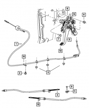 Parking Brake Cable Right Dodge Challenger 09-