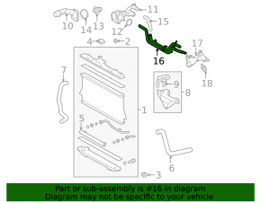Cooling system pipes metal Lexus RX350 10-15