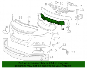 Absorber front bumper Chevrolet Malibu 14-16 rest