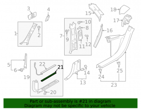 Door sill insert front left Volvo XC60 18-23 chrome