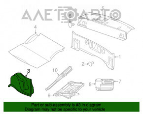 Right arch trim Dodge Challenger 09-23 torn