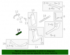 Door sill trim outer rear right Audi A6 C7 12-18 with backlight