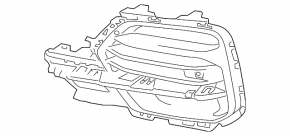 Front bumper grille left BMW X5 G05 19-23 for parking sensors and fog lights, X-Line