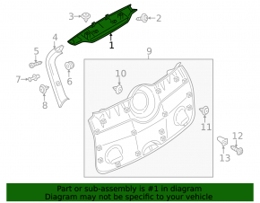Upper trunk door trim Mini Cooper Countryman R60 10-16 black