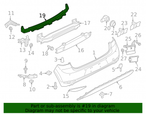Rear bumper mount central VW Golf 15-21