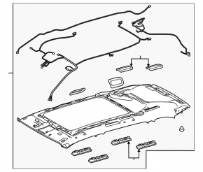 Toyota Highlander 14-16 gray headliner for sunroof