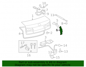 Trunk opening trim inner right Lexus IS 06-13 lower