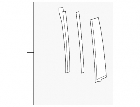 Toyota C-HR 18-23 black gloss door trim, left side, rear