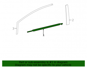 Door-glass molding, central front right, Toyota Prius V 12-17, matte black