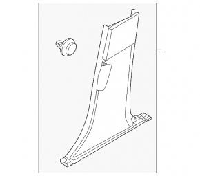 Nissan Ariya 23-25 lower right center pillar trim, black with gray insert
