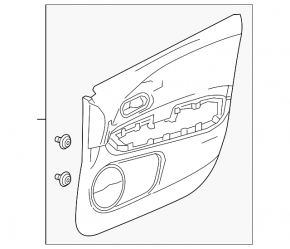 Door trim card front left Honda HR-V 16-18 black