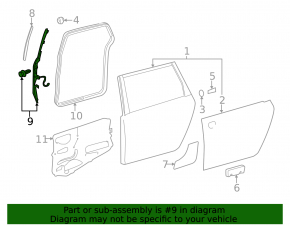 Door closing sensor left Toyota Sienna 11-20