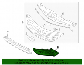 Left front bumper grille for Hyundai Azera 15-17 with fog lights