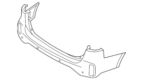 Bumper rear bare upper part Kia Sorento 14-15 rest, silver