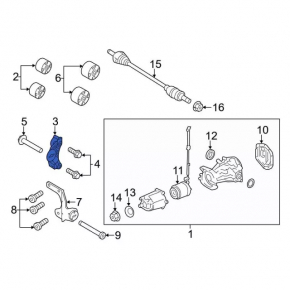 Rear differential gearbox bracket right Ford Explorer 12-19