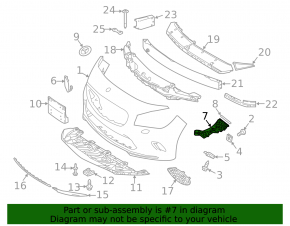 Front bumper mount right Mercedes CLA 17-19