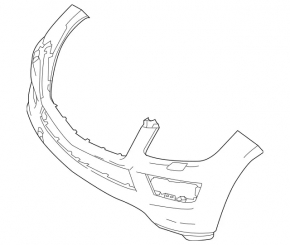 Bare front bumper for Mercedes GLS-class X166 13-16 with parking sensors and washer