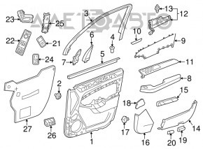 Front left window lift control Mercedes GLA 15-20