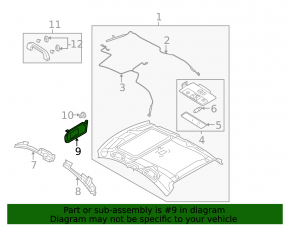 Right visor Mazda3 03-08 gray, without hook, for dry cleaning