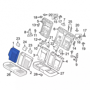 Rear seats 2nd row Ford Fusion mk5 17-20 black cloth
