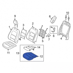 Passenger occupancy sensor for Ford Escape MK4 20-20 without airbag