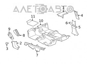 Jeep Patriot 11-17 gray upper right front pillar trim
