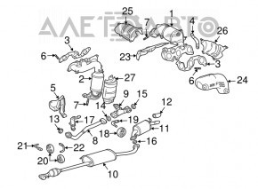 Front exhaust manifold with catalytic converter for Lexus RX300 RX330 04-06, with lambda sensor
