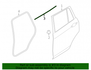 Molding door-glass central rear right BMW X3 F25 11-17 mat