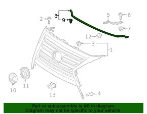 Lexus GX460 14-23 Radiator Grille Seal