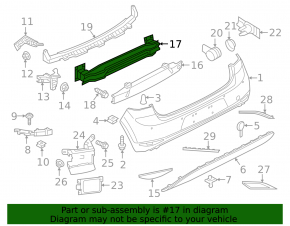 Rear bumper reinforcement VW Golf 15-19