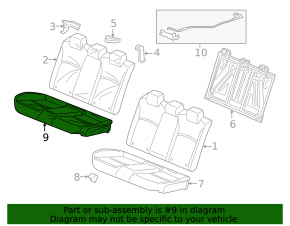 Rear row of seats 2 row Honda Civic X FC 16-21 4d cloth black, 3 parts