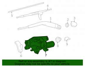 Rear wiper linkage with motor for Toyota Sequoia 2008-2016