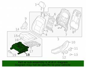 Left driver's seat runner for Hyundai Elantra AD 17-20 without frame