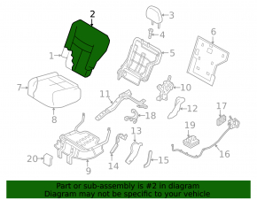 Rear seats, 2nd row, left, Nissan Murano z52 19-23, black velour