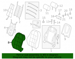 Audi Q5 8R 09-17 passenger seat trim set, leather, black, worn